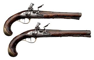 Pair of Flintlock Full-Stocked Pistols by Leopold Becher 