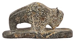 Carved Stone Buffalo Effigy FIgure
