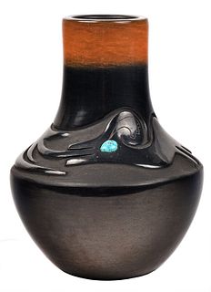 Dora Tse Pe Carved Blackware Vase
