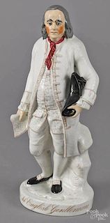 Staffordshire figure of Benjamin Franklin, 19th