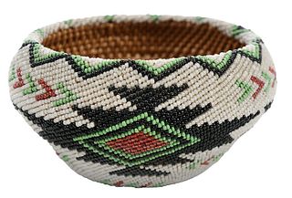 Rare Paiute Women?s Beaded Basket