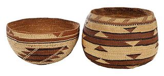 Two Northern California Yukok/Karok Baskets 