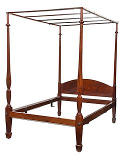 American Federal Style Figured Mahogany Bedstead