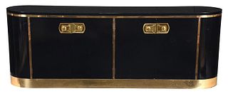 Mastercraft Black Lacquer and Brass Sideboard