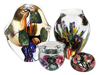 Four Pieces of Lotton Brothers Art Glass