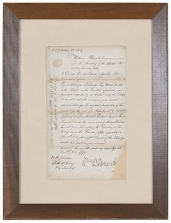 William Blount Signed Document