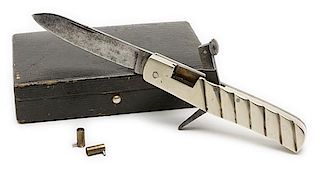 Pinfire Folding Pocket Knife Pistol with Case 