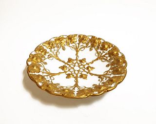 A German Meissen Gilt Porcelain Plate