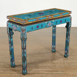 Antique Chinese cloisonne altar table
