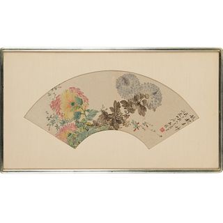 Mark of Gu Luo 署名 顾洛, fan painting, 1828