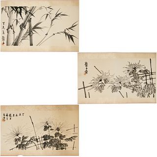 Mark of Ying Zi 署名 影子, (3) scroll paintings
