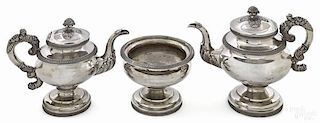 Philadelphia coin silver coffee pot, teapot, and