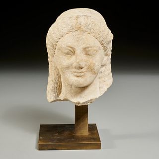 Greek style marble head of a Kore