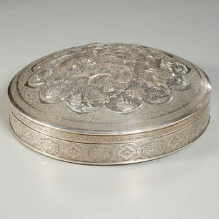 Southeast  Asian silver repousse box