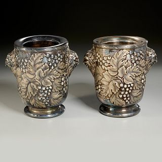Nice pair Victorian Sheffield plate wine coolers