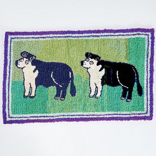 American Folk Guernsey cow rag rug