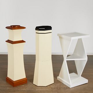 (3) Post-Modern lacquered wood display pedestals