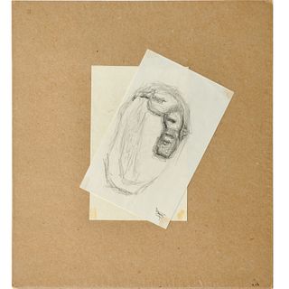 Frederick Kiesler, pencil drawing on paper, 1962