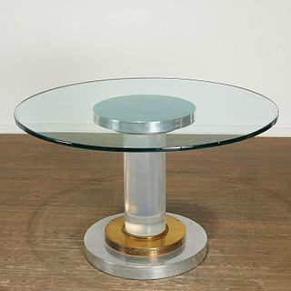 Romeo Rega, mixed metal and lucite pedestal table