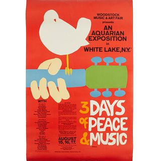 Original type 1 Woodstock concert poster, 1969