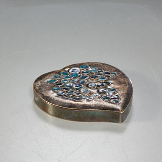 Line Vautrin, heart-shaped compact, signed