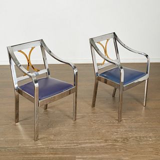 Karl Springer, pair “Regency’ arm chairs