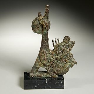 Chaim Gross, patinated bronze sculpture, 1961