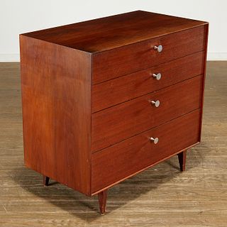 George Nelson, walnut 'Thin Edge' 4-drawer dresser