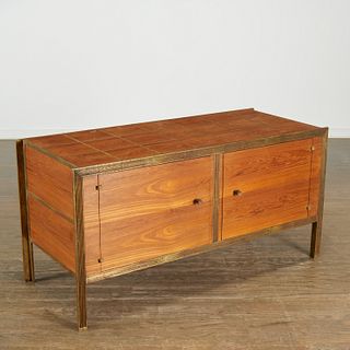 Louis Cane, patinated bronze and oak low cabinet