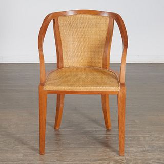 Louis Cane, woven rattan and oak fauteuil