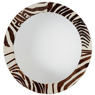 Large Contemporary designer "zebra" hide mirror