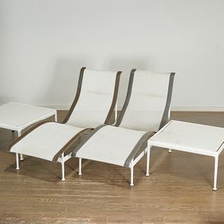 Pair Richard Schultz chaises and side tables