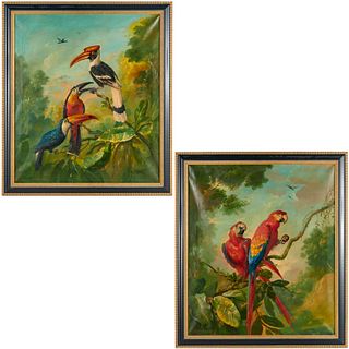 Alberto S. Spinzio, pair oil on canvas paintings