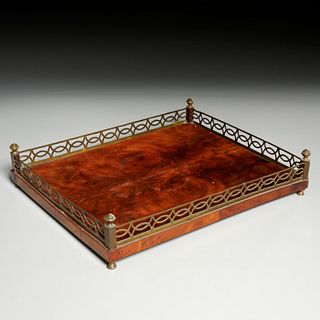 George III brass mounted flame mahogany tray