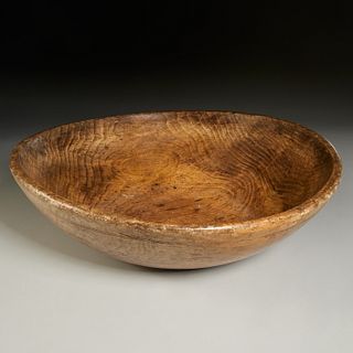 Large antique wood dough bowl, Parish-Hadley