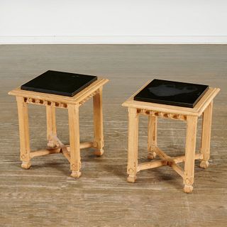 Pair English Neo-Gothic side tables or stools