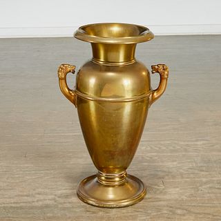 Large Oscar Bach brass urn vase