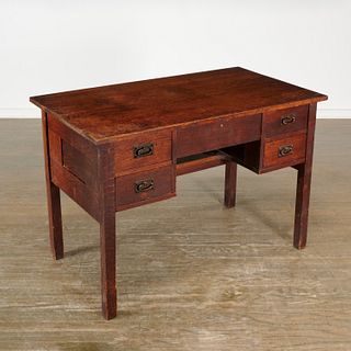 Gustav Stickley, Arts & Crafts oak desk model 709