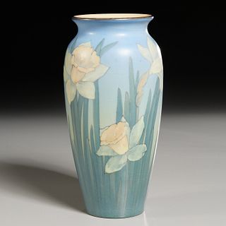 Rookwood, Daffodil Vellum vase, Edward Diers