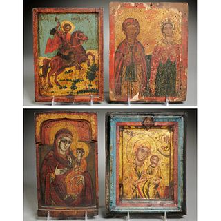 (4) Greek icons, one ex-Hagia Sophia