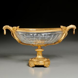 Louis XVI style ormolu mounted crystal centerpiece