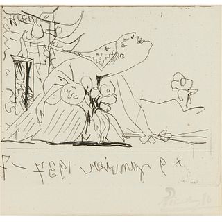 Picasso, Sueno y Mentira de Franco, etching