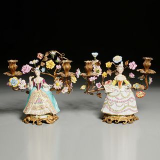 Vincent Dubois, pair porcelain figural candelabra