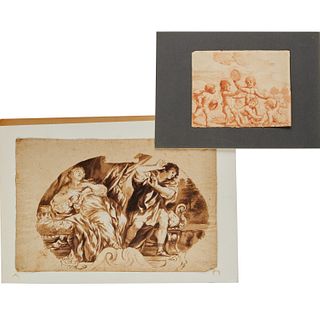 Old Master School, (2) drawings, collection seal