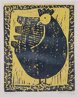 Milton Avery Color Woodblock "Hen"