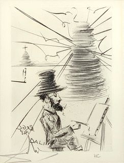 Salvador Dali Etching, "Toulouse-Lautrec" 