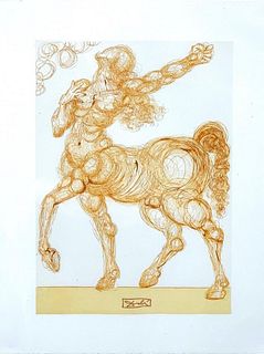 Salvador DalÃ­ Etching, "Centaur" from "Divine Comedy"