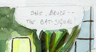 Mark Chamberlain, Watercolor, Queer Batman 