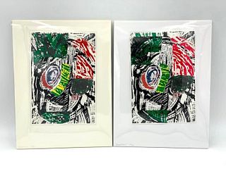 Dexter Davis, Two Woodcut and Collage Prints