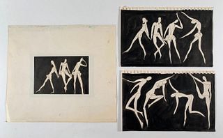 Algesa O'Sickey, Three Graphic Works, Dancers